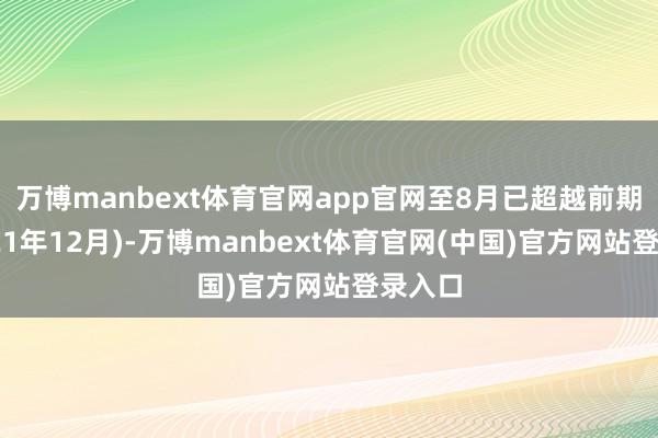 万博manbext体育官网app官网至8月已超越前期高点(21年12月)-万博manbext体育官网(中国)官方网站登录入口