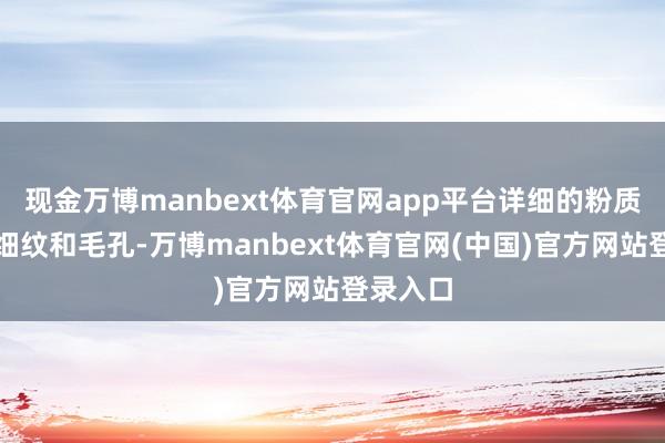 现金万博manbext体育官网app平台详细的粉质能恶浊细纹和毛孔-万博manbext体育官网(中国)官方网站登录入口