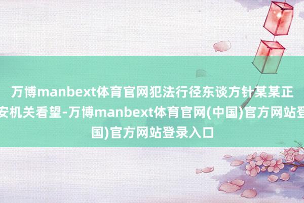万博manbext体育官网犯法行径东谈方针某某正罗致公安机关看望-万博manbext体育官网(中国)官方网站登录入口