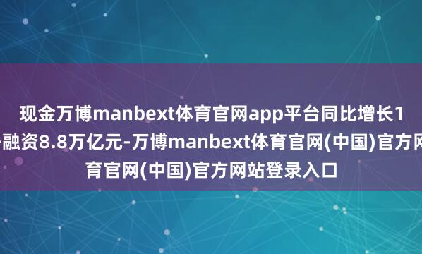 现金万博manbext体育官网app平台同比增长16%;债券净融资8.8万亿元-万博manbext体育官网(中国)官方网站登录入口